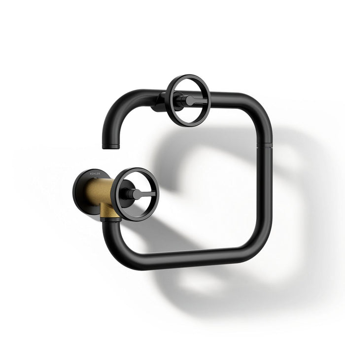 KOHLER K-28678-9 Billet Wall-mount pot filler, matte black with brushed moderne brass - view 4