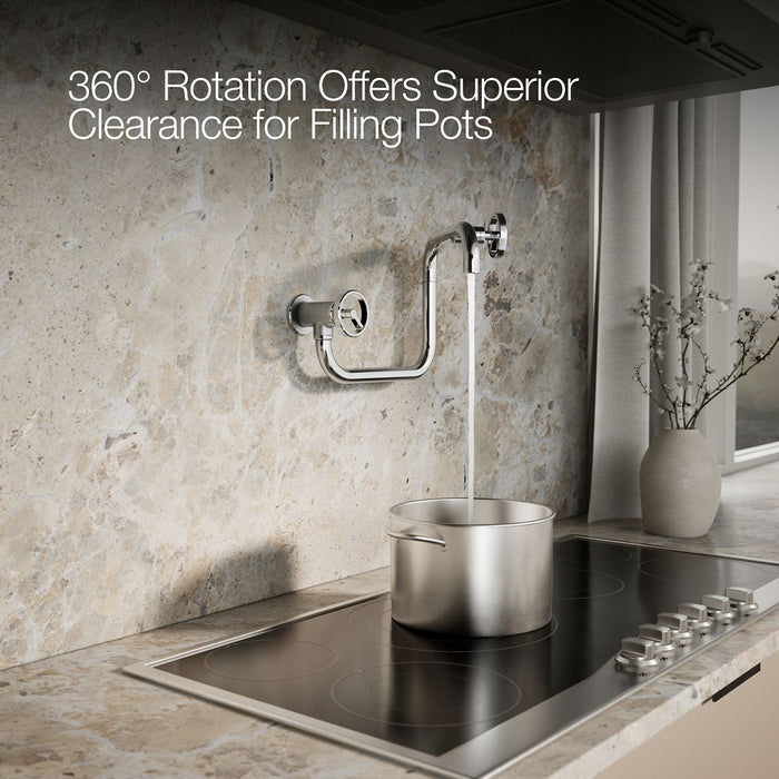 KOHLER K-28678-9 Billet Wall-mount pot filler, polished chrome - view 5