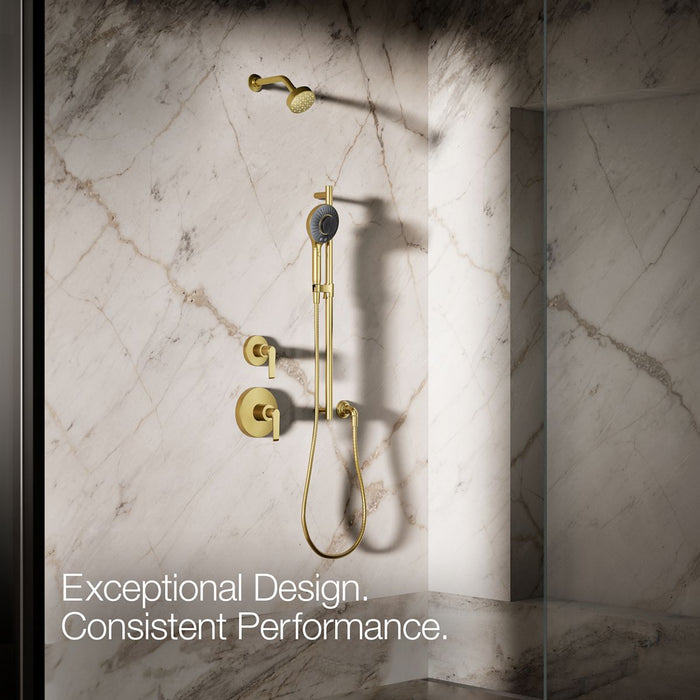KOHLER K-28682 SpaViva™ Two-function Handshower with All-in-one Cleansing Device, 2.5 GPM, vibrant brushed moderne brass...