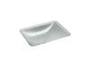 KOHLER K-28823 Yepsen 20" rectangular undermount bathroom sink, no overflow, translucent stone