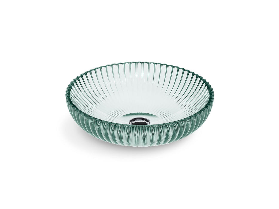 KOHLER K-28824 Salute 15" round vessel bathroom sink, no overflow, translucent dew