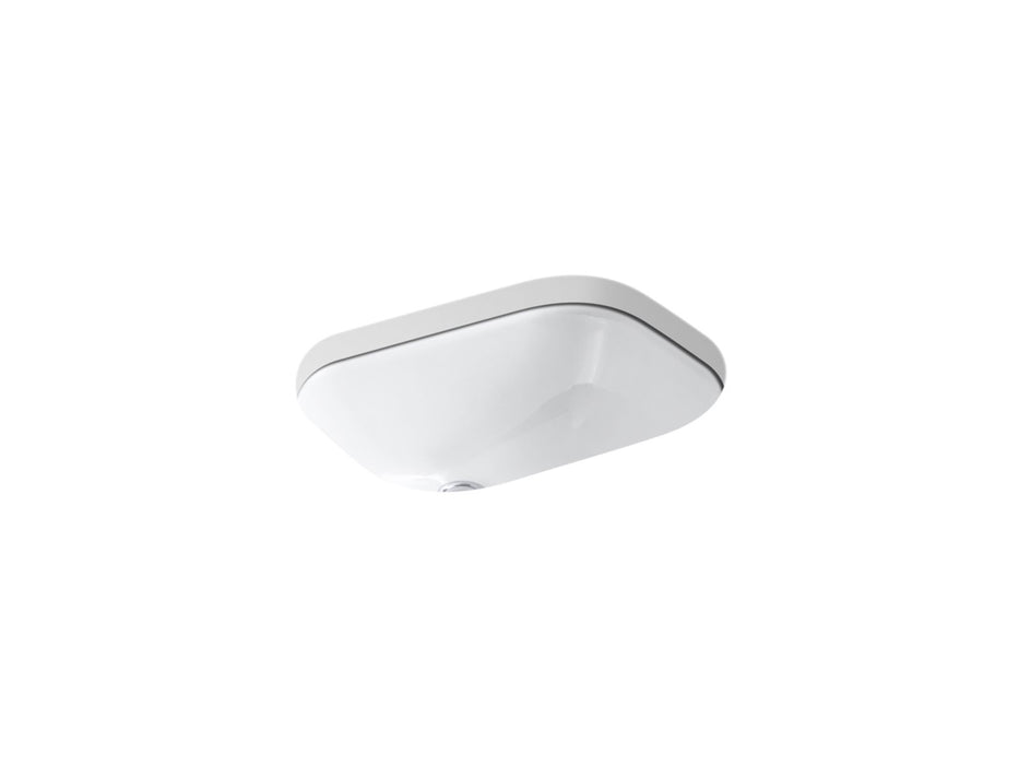 KOHLER K-2890-4U Tahoe 20" rectangular undermount bathroom sink, white