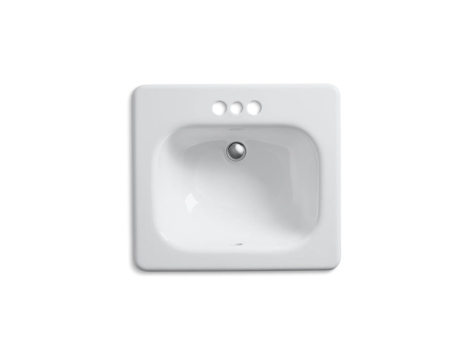 KOHLER K-2895-4 Tahoe 21" rectangular drop-in bathroom sink, white - view 2