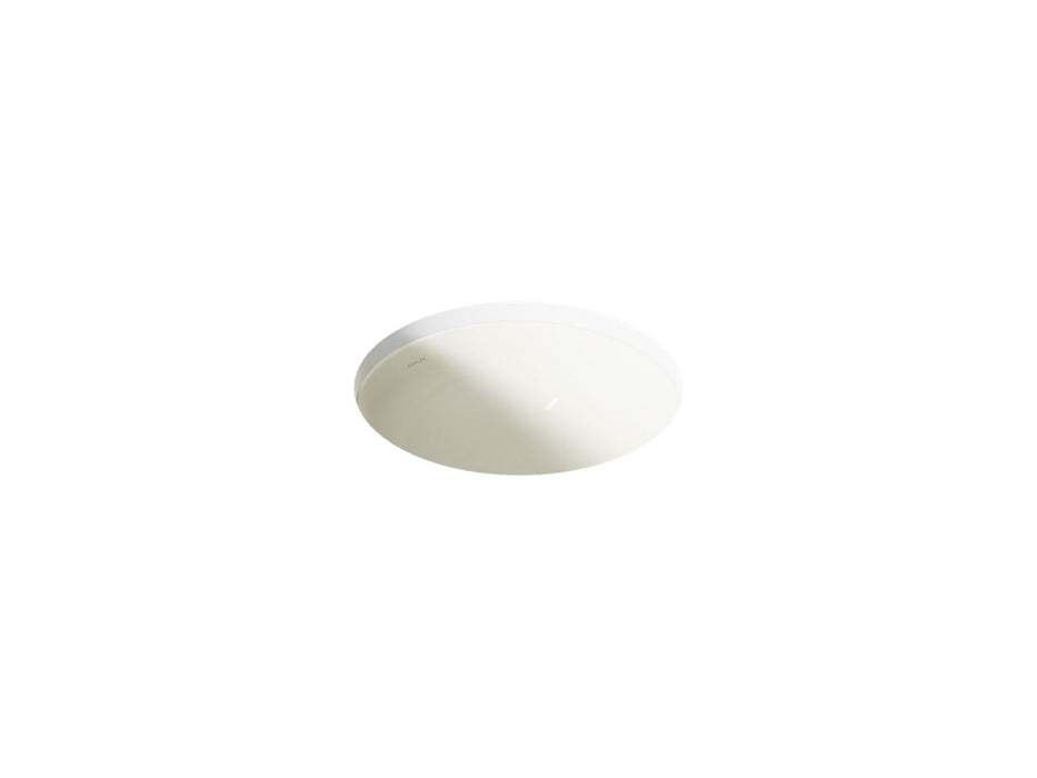 KOHLER K-29000 Caxton 16-1/4" round undermount bathroom sink, no overflow, biscuit