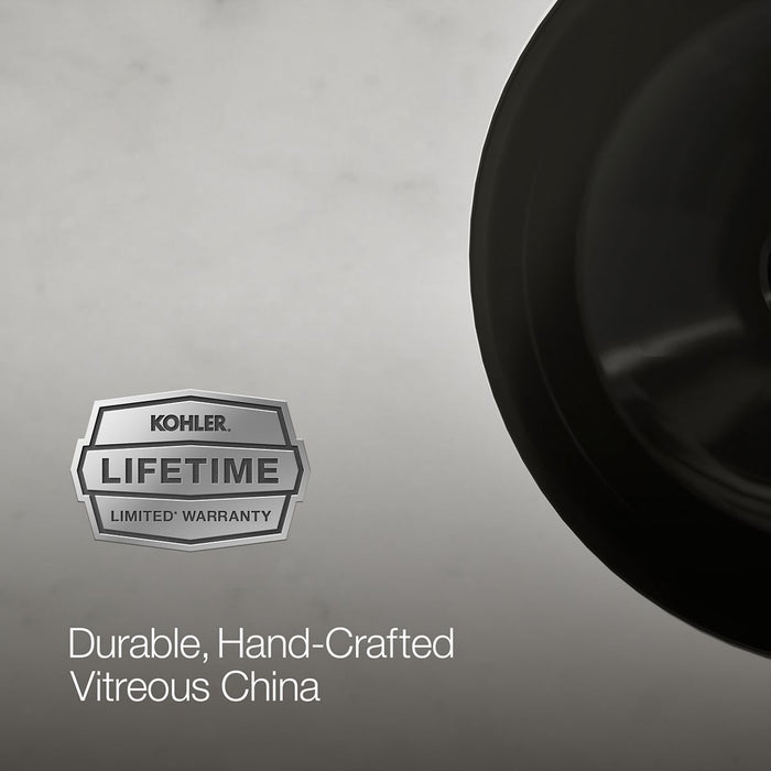 KOHLER K-29000 Caxton 16-1/4" round undermount bathroom sink, no overflow, black black - view 2