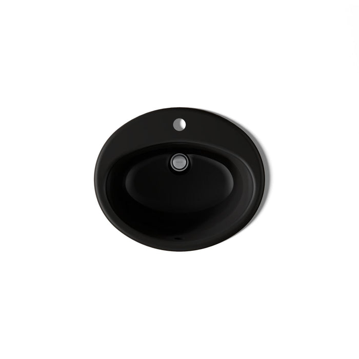 KOHLER K-2905-1 Farmington 19-1/4" Oval Drop-in Bathroom Sink, black black - view 4