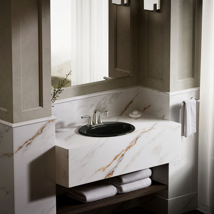 KOHLER K-2905-4 Farmington 19-1/4" Oval Drop-in Bathroom Sink, black black - view 3
