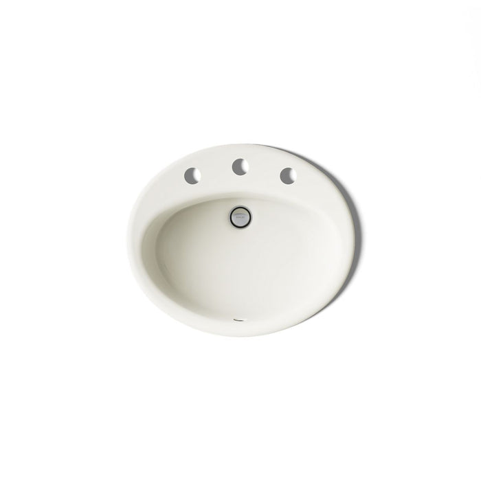 KOHLER K-2905-8 Farmington 19-1/4" Oval Drop-in Bathroom Sink, biscuit - view 4