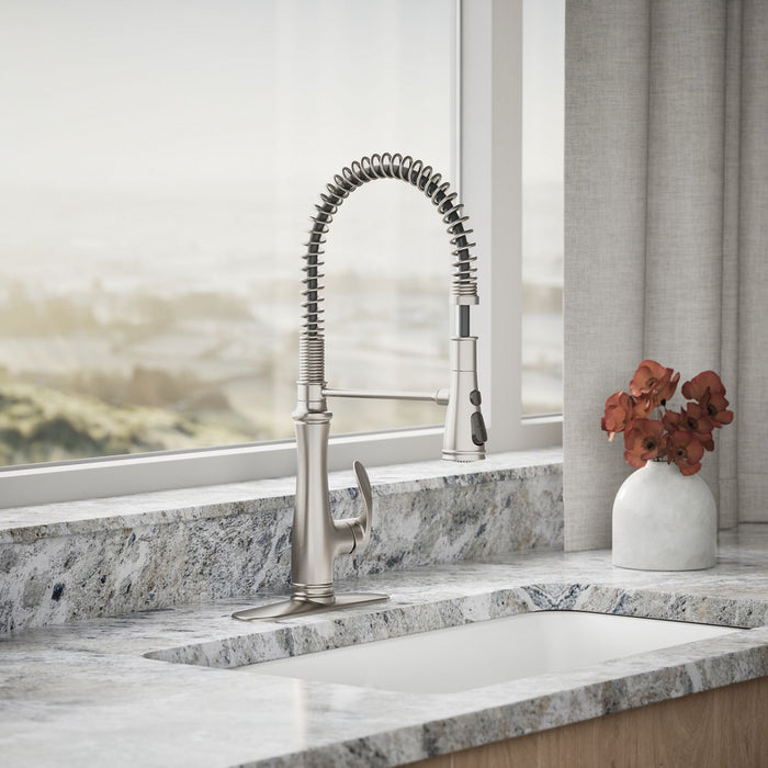 KOHLER K-29106 Bellera Semi-professional kitchen sink faucet with three-function sprayhead, vibrant stainless - view 3