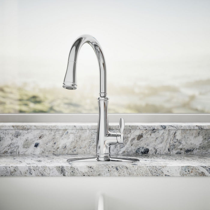 KOHLER K-29108 Bellera Touchless pull-down kitchen sink faucet with three-function sprayhead, polished chrome - view 3