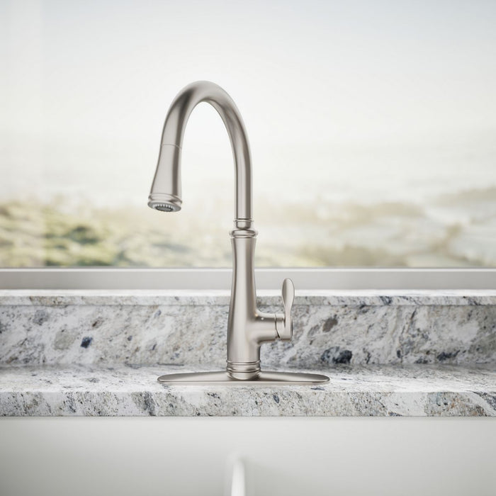 KOHLER K-29108 Bellera Touchless pull-down kitchen sink faucet with three-function sprayhead, vibrant stainless - view 4