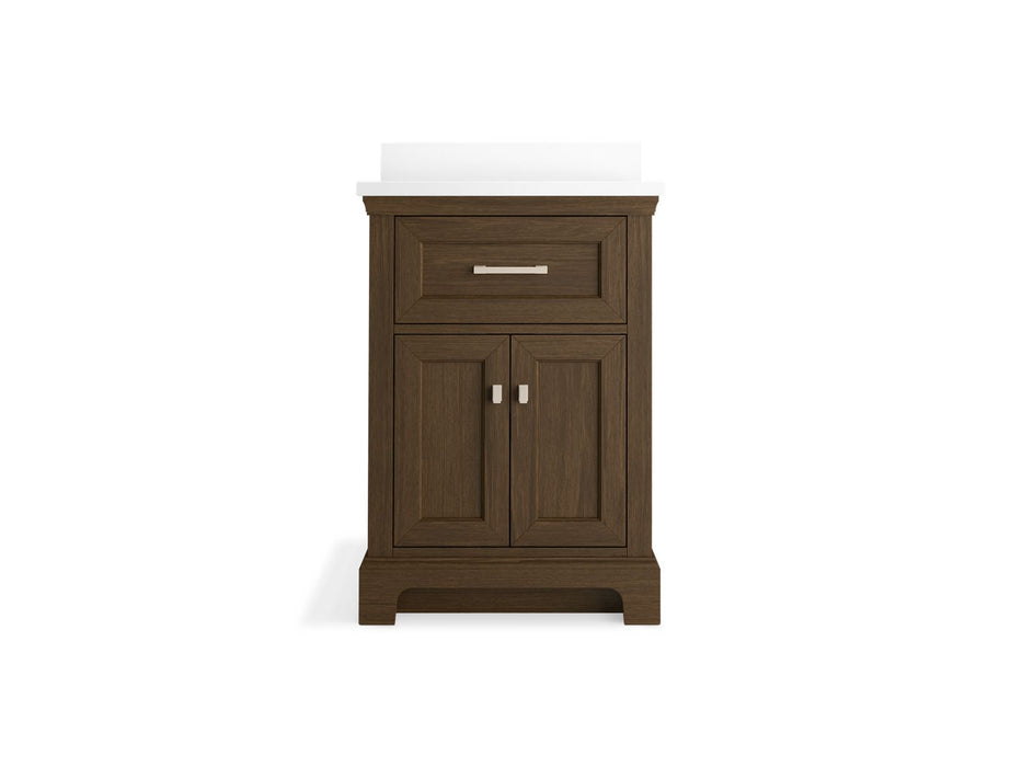 KOHLER K-29259-BD1 Charlemont 24" bathroom vanity cabinet with sink and quartz top, draper oak - view 2