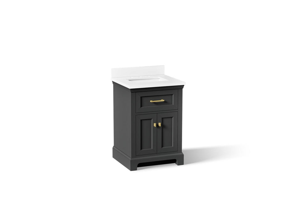 KOHLER K-29259-BD1 Charlemont 24" bathroom vanity cabinet with sink and quartz top, ferrous grey
