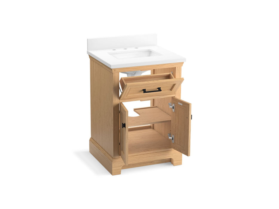 KOHLER K-29259-BD1 Charlemont 24" bathroom vanity cabinet with sink and quartz top, light oak - view 2