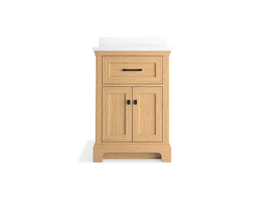 KOHLER K-29259-BD1 Charlemont 24" bathroom vanity cabinet with sink and quartz top, light oak - view 4