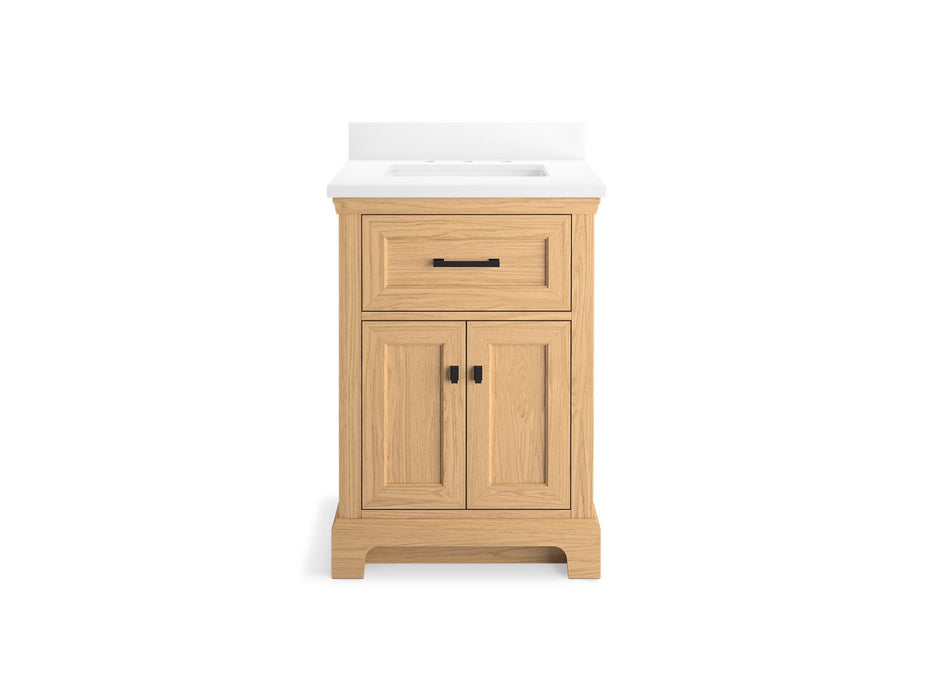 KOHLER K-29259-BD1 Charlemont 24" bathroom vanity cabinet with sink and quartz top, light oak - view 5