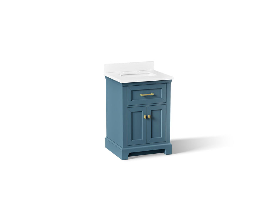 KOHLER K-29259-BD1 Charlemont 24" bathroom vanity cabinet with sink and quartz top, tidal blue