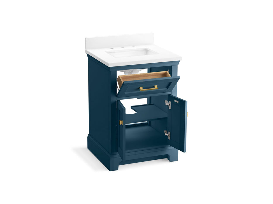 KOHLER K-29259-BD1 Charlemont 24" bathroom vanity cabinet with sink and quartz top, tidal blue - view 2