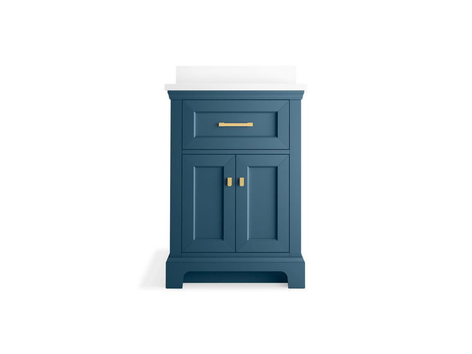 KOHLER K-29259-BD1 Charlemont 24" bathroom vanity cabinet with sink and quartz top, tidal blue - view 3