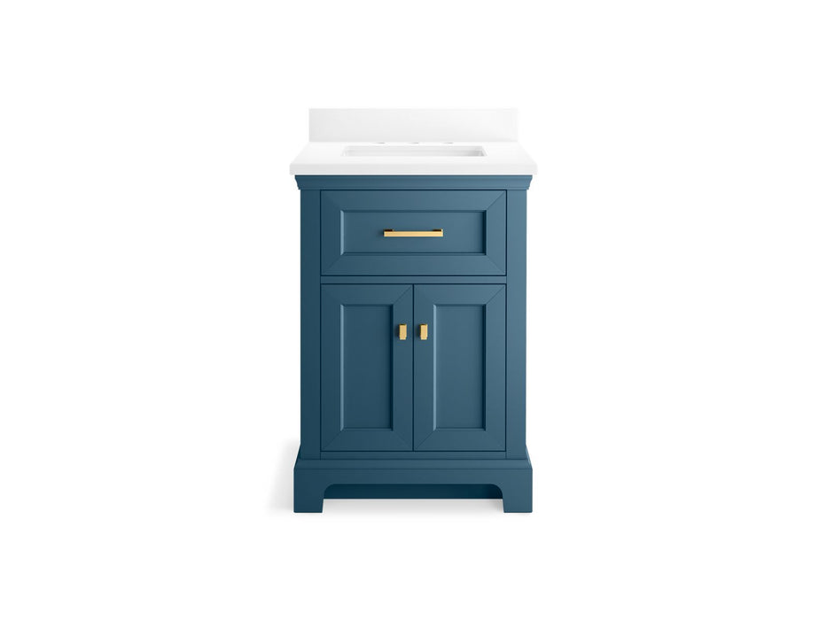 KOHLER K-29259-BD1 Charlemont 24" bathroom vanity cabinet with sink and quartz top, tidal blue - view 4