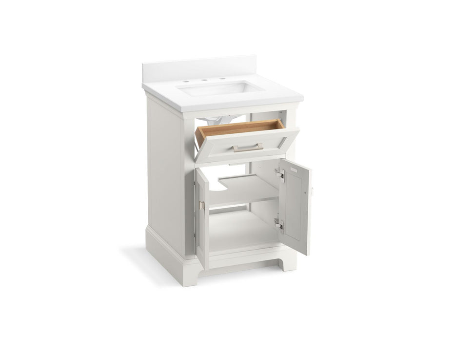 KOHLER K-29259-BD1 Charlemont 24" bathroom vanity cabinet with sink and quartz top, white - view 2