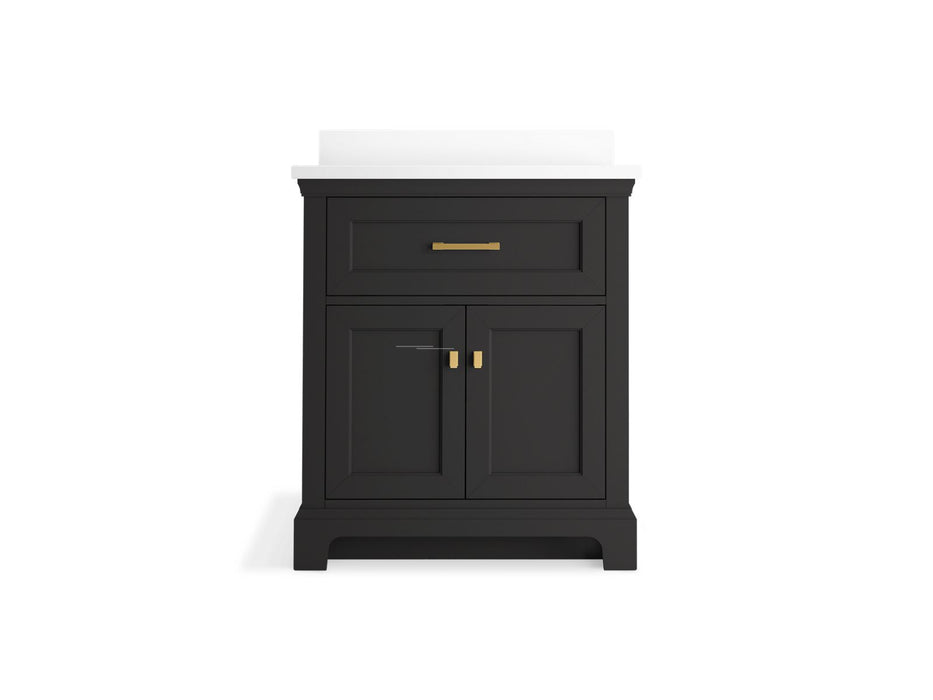KOHLER K-29260-BD1 Charlemont 30" bathroom vanity cabinet with sink and quartz top, ferrous grey - view 3
