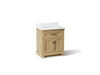 KOHLER K-29260-BD1 Charlemont 30" bathroom vanity cabinet with sink and quartz top, light oak