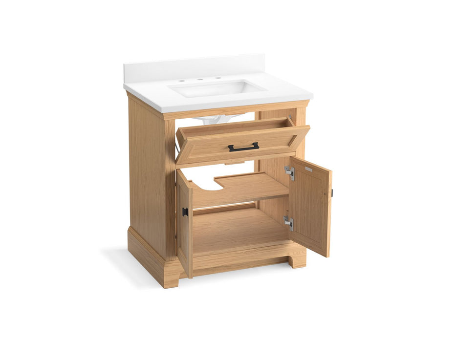 KOHLER K-29260-BD1 Charlemont 30" bathroom vanity cabinet with sink and quartz top, light oak - view 2