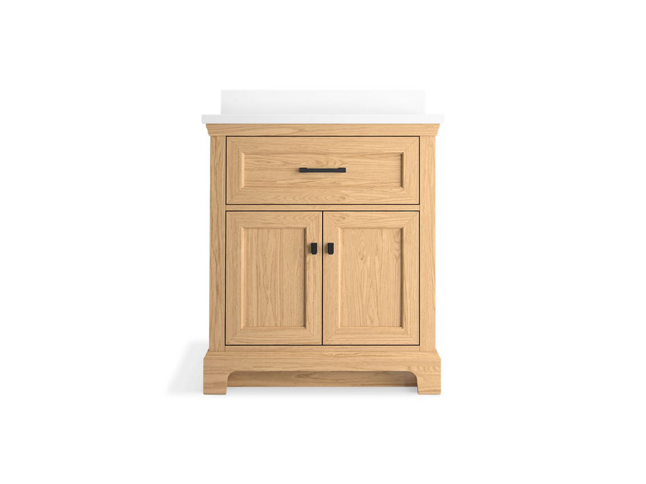 KOHLER K-29260-BD1 Charlemont 30" bathroom vanity cabinet with sink and quartz top, light oak - view 4