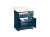 KOHLER K-29260-BD1 Charlemont 30" bathroom vanity cabinet with sink and quartz top, tidal blue - view 2