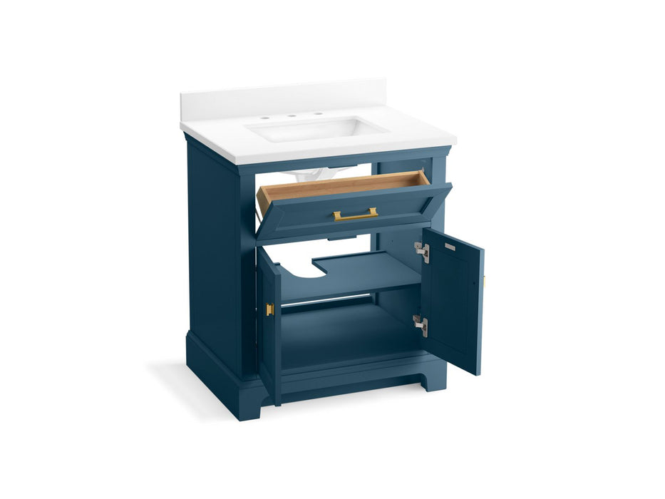 KOHLER K-29260-BD1 Charlemont 30" bathroom vanity cabinet with sink and quartz top, tidal blue - view 2