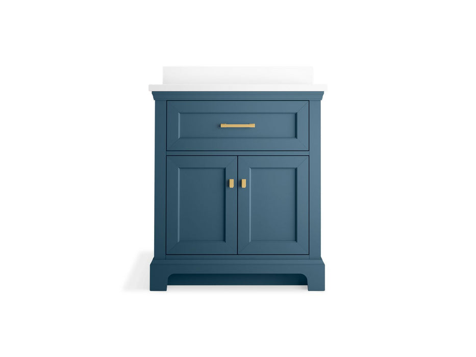KOHLER K-29260-BD1 Charlemont 30" bathroom vanity cabinet with sink and quartz top, tidal blue - view 3