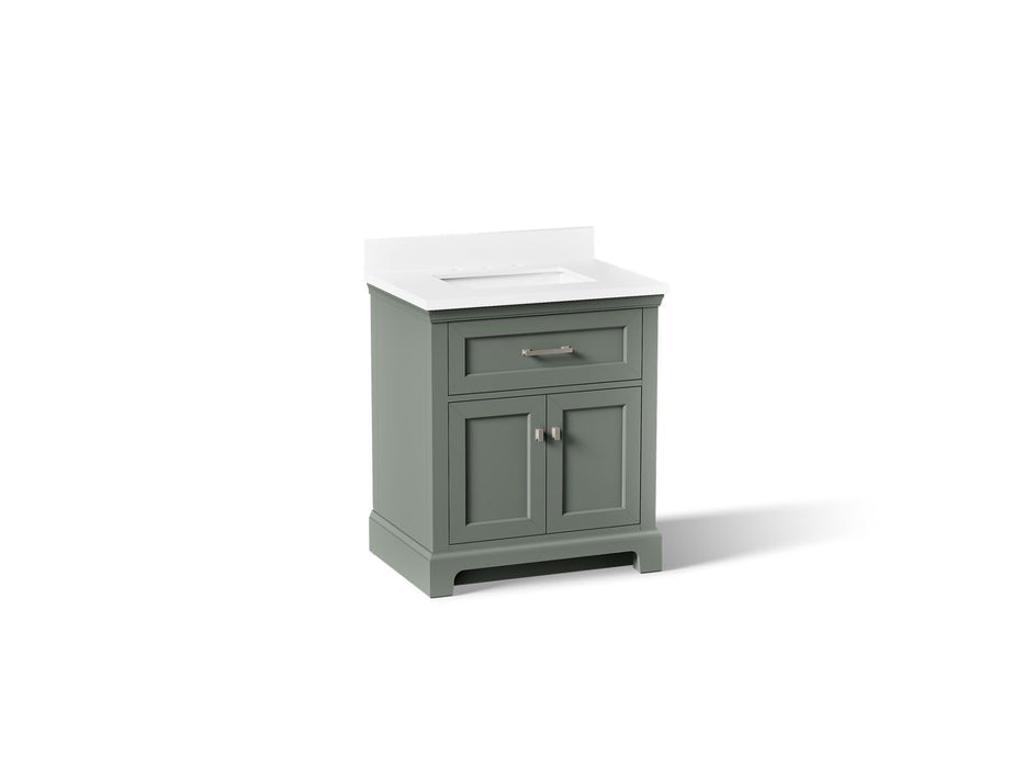 KOHLER K-29260-BD1 Charlemont 30" bathroom vanity cabinet with sink and quartz top, umbral green