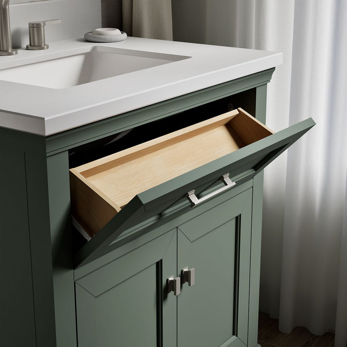 KOHLER K-29260-BD1 Charlemont 30" bathroom vanity cabinet with sink and quartz top, umbral green - view 5