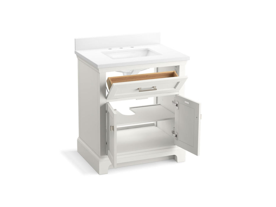 KOHLER K-29260-BD1 Charlemont 30" bathroom vanity cabinet with sink and quartz top, white - view 2