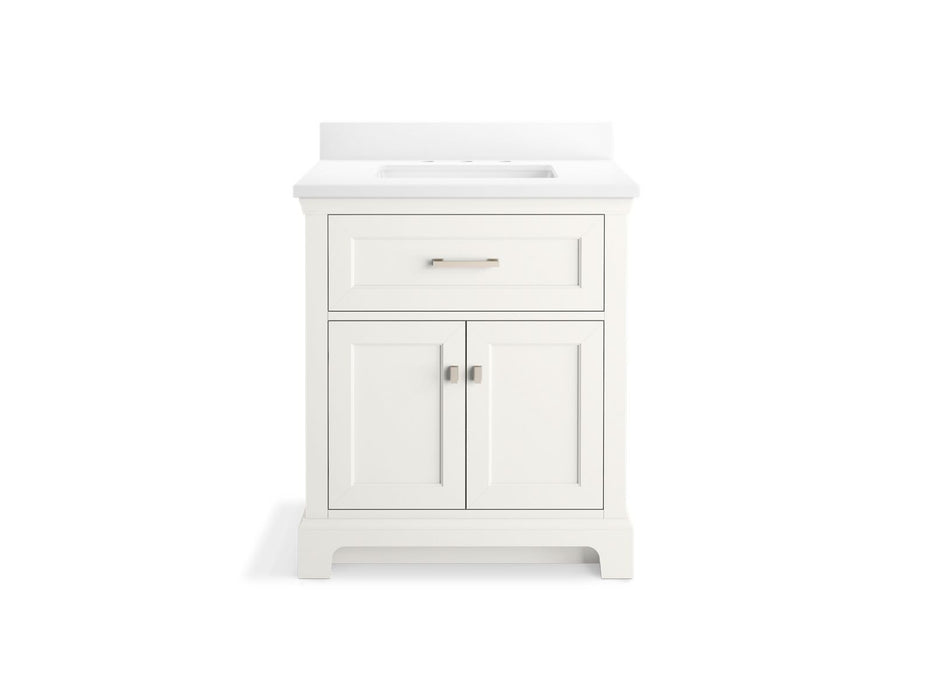 KOHLER K-29260-BD1 Charlemont 30" bathroom vanity cabinet with sink and quartz top, white - view 3