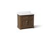 KOHLER K-29261-BD1 Charlemont 36" bathroom vanity cabinet with sink and quartz top, draper oak - view 2