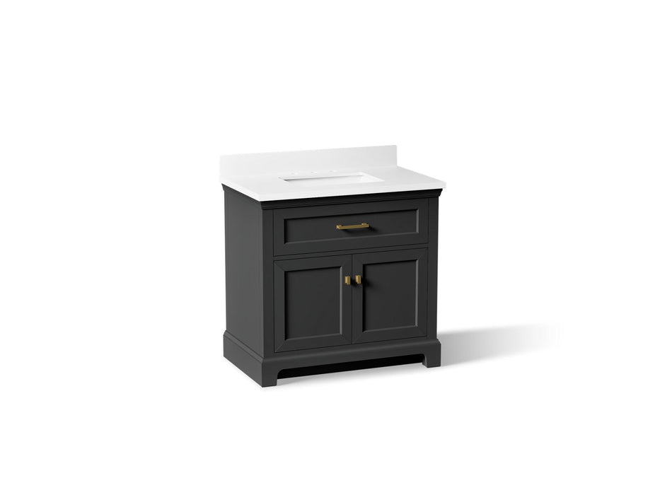 KOHLER K-29261-BD1 Charlemont 36" bathroom vanity cabinet with sink and quartz top, ferrous grey - view 2