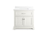 KOHLER K-29261-BD1 Charlemont 36" bathroom vanity cabinet with sink and quartz top, white - view 5