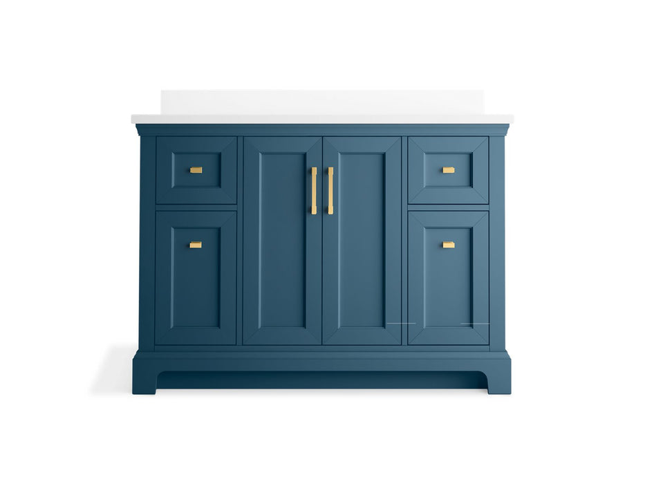KOHLER K-29262-BD1 Charlemont 48" bathroom vanity cabinet with sink and quartz top, tidal blue - view 3