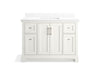KOHLER K-29262-BD1 Charlemont 48" bathroom vanity cabinet with sink and quartz top, white - view 4