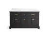 KOHLER K-29263-BD1 Charlemont 60" bathroom vanity cabinet with sinks and quartz top, ferrous grey - view 4
