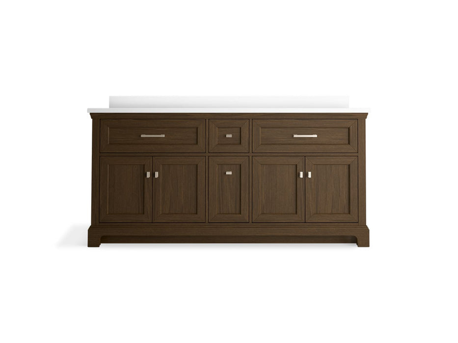 KOHLER K-29264-BD1 Charlemont 72" bathroom vanity cabinet with sinks and quartz top