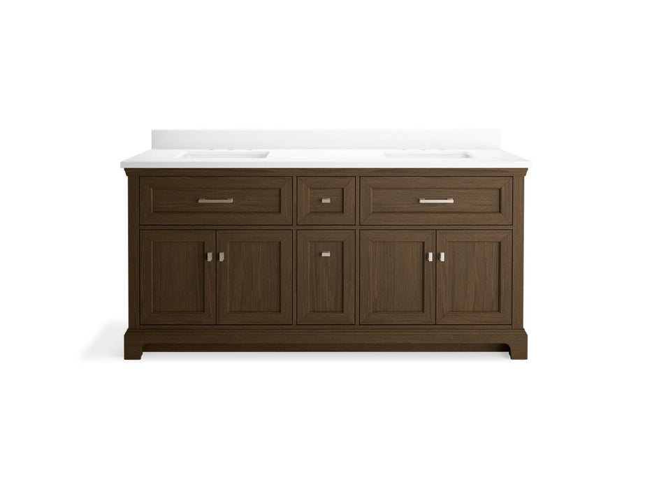 KOHLER K-29264-BD1 Charlemont 72" bathroom vanity cabinet with sinks and quartz top