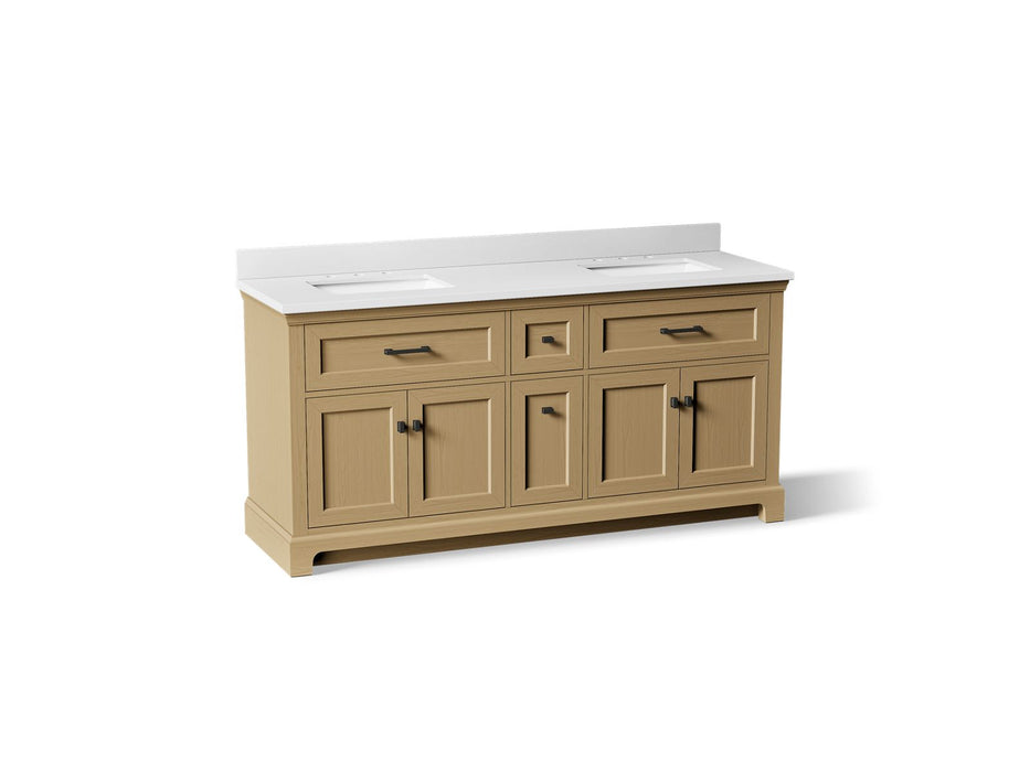 KOHLER K-29264-BD1 Charlemont 72" bathroom vanity cabinet with sinks and quartz top