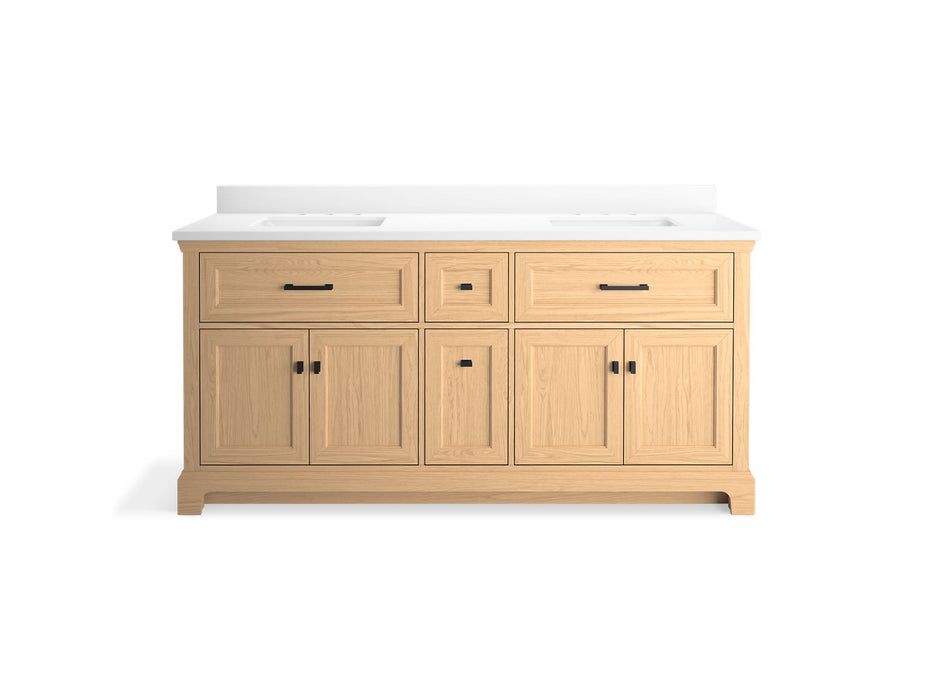 KOHLER K-29264-BD1 Charlemont 72" bathroom vanity cabinet with sinks and quartz top