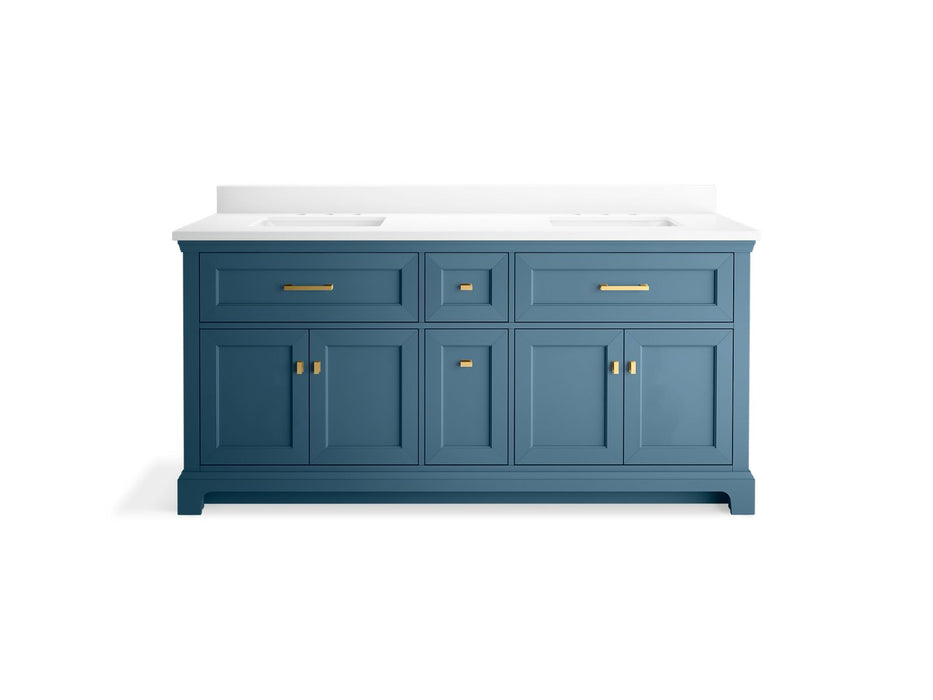 KOHLER K-29264-BD1 Charlemont 72" bathroom vanity cabinet with sinks and quartz top
