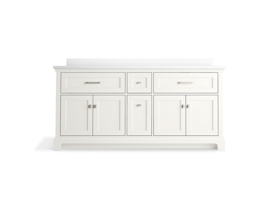KOHLER K-29264-BD1 Charlemont 72" bathroom vanity cabinet with sinks and quartz top