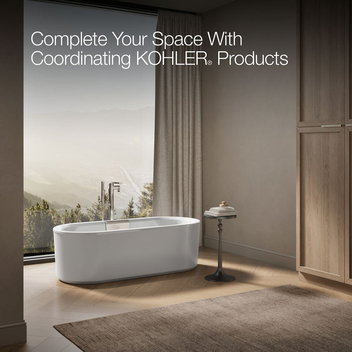KOHLER K-29325-0 Volute 63" x 28-3/8" freestanding bath with shroud, white - view 4