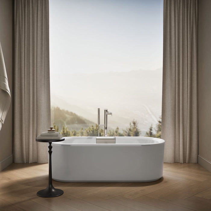 KOHLER K-29325-0 Volute 63" x 28-3/8" freestanding bath with shroud, white - view 5